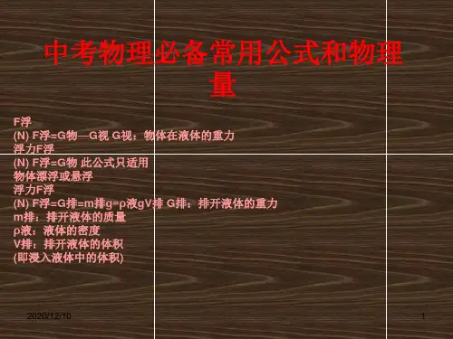 中考物理必备常用PPT教学课件
