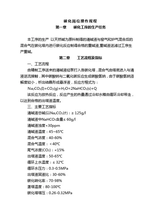 纯碱工序操作规程1