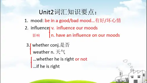 9aunit2词汇知识重点
