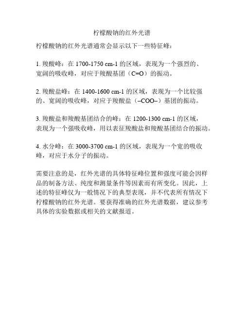 柠檬酸钠的红外光谱