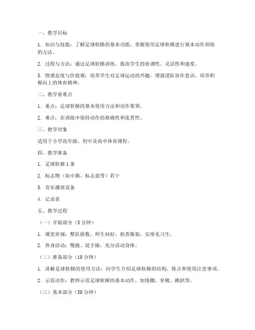 足球软梯教案设计方案模板