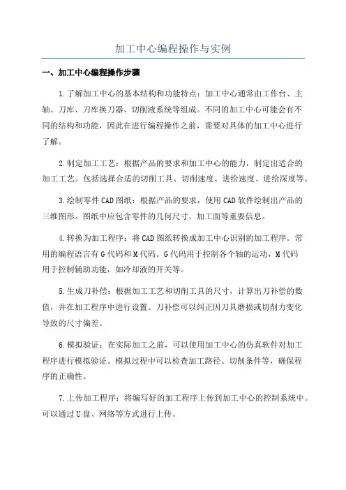 加工中心编程操作与实例