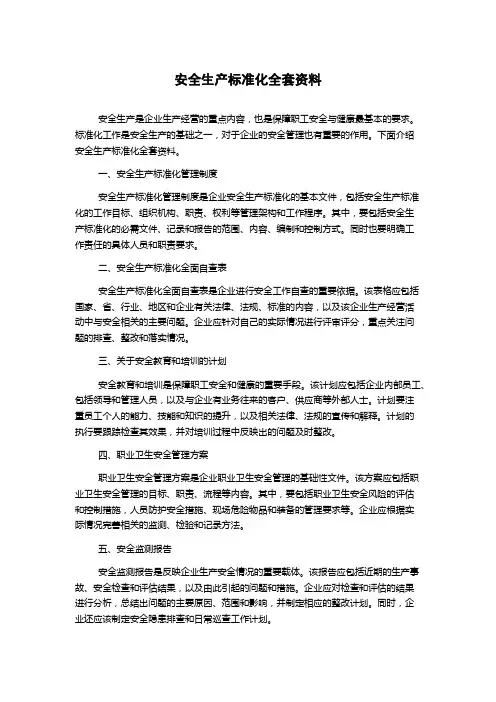 安全生产标准化全套资料