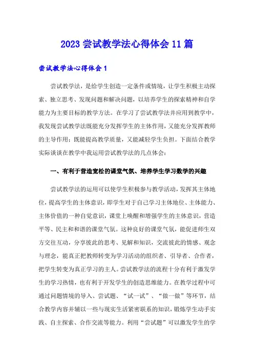 2023尝试教学法心得体会11篇