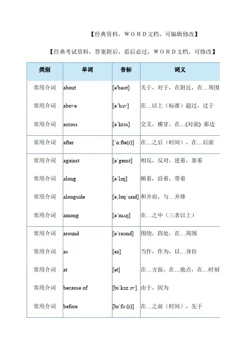 职称英语常用词汇
