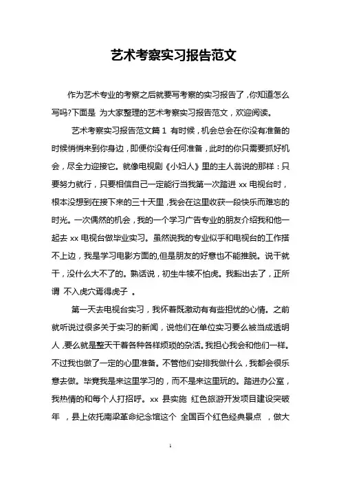 艺术考察实习报告范文