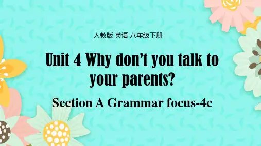 英语八年级下册Unit4第三课GrammarFocus-4c