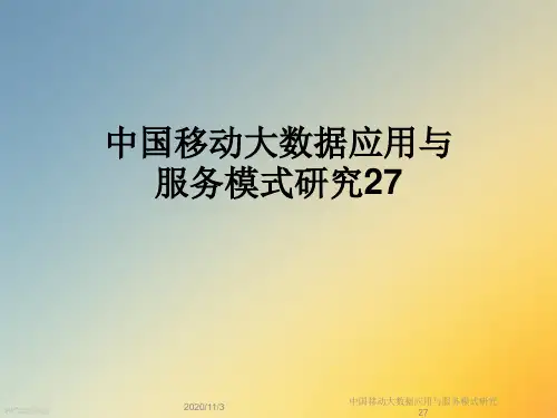 中国移动大数据应用与服务模式研究27