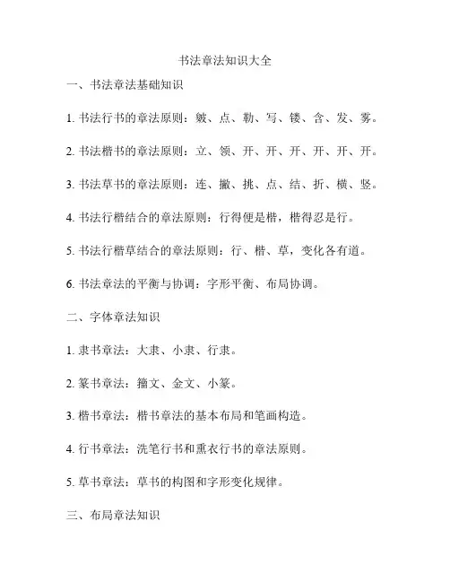书法章法知识大全