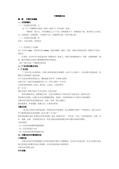 中国传统文化知识点汇总