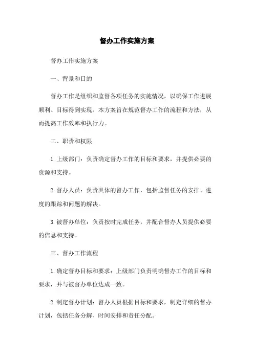 督办工作实施方案