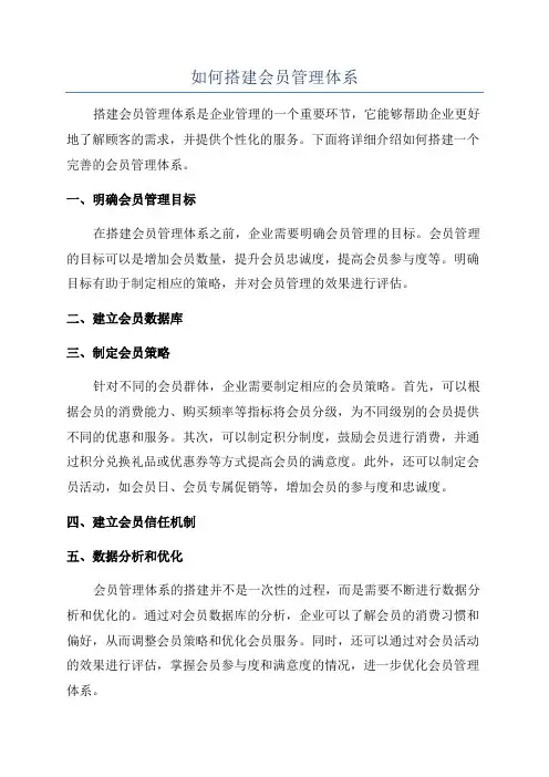 如何搭建会员管理体系
