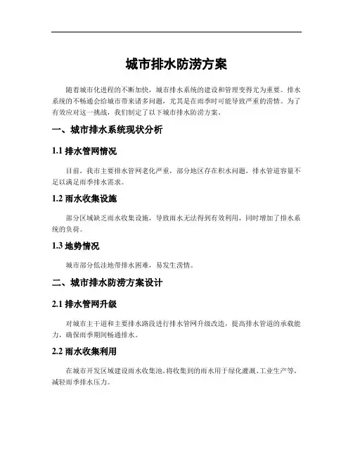 城市排水防涝方案
