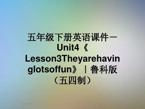 五年级下册英语课件-Unit4《Lesson3Theyarehavinglotsoffun》｜鲁科版(五四制)
