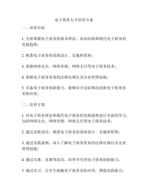 电子商务人才培养方案
