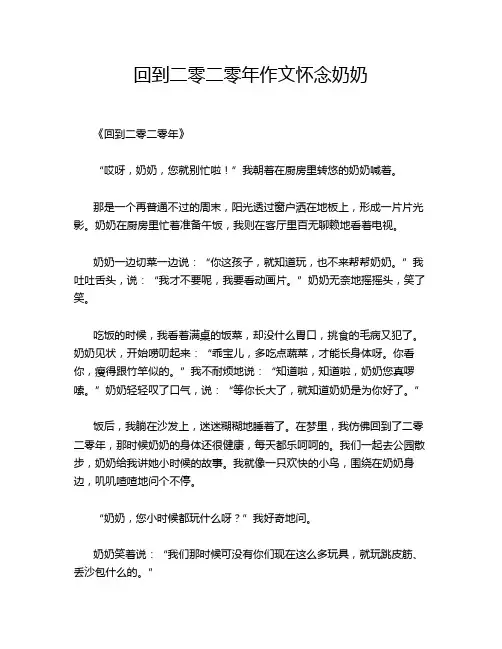 回到二零二零年作文怀念奶奶