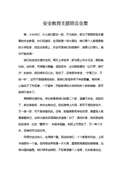 安全教育主题班会全集
