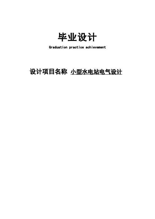 小型水电站电气设计 精品