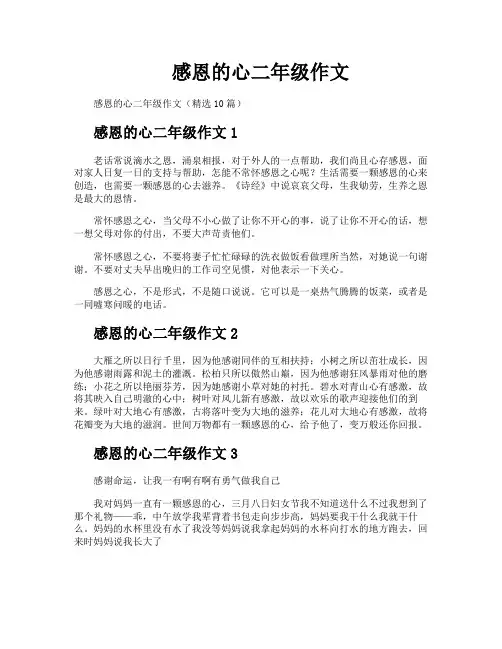 感恩的心二年级作文