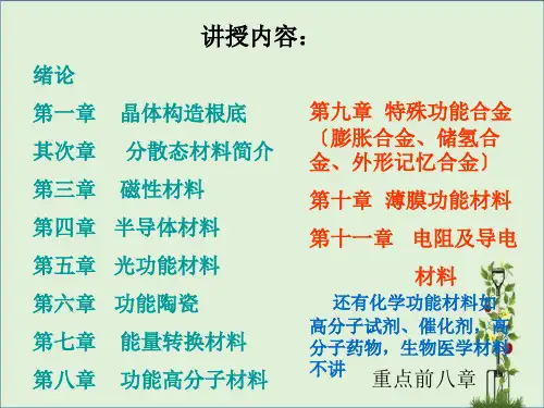 功能材料介绍PPT