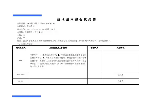 会议纪要表格