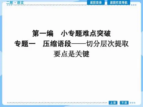 高考语文二轮复习课件：压缩语段——切分层次提取要点是关键
