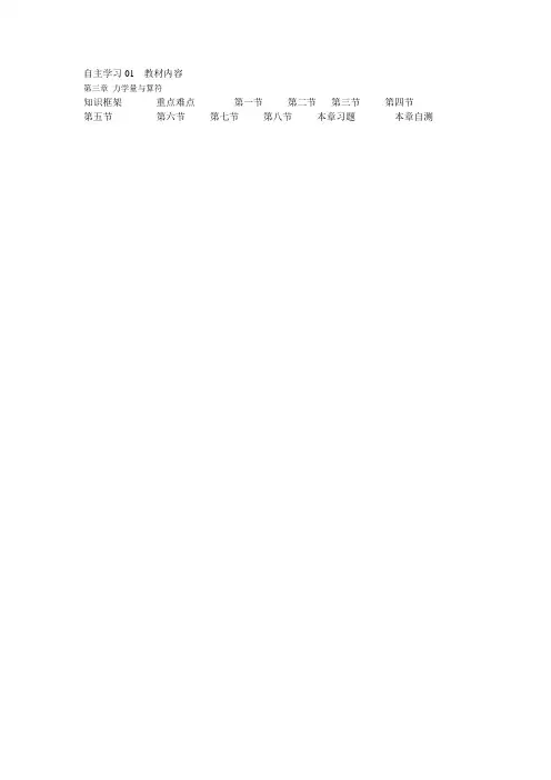 自主学习01  教材内容 第三章 力学量与算符