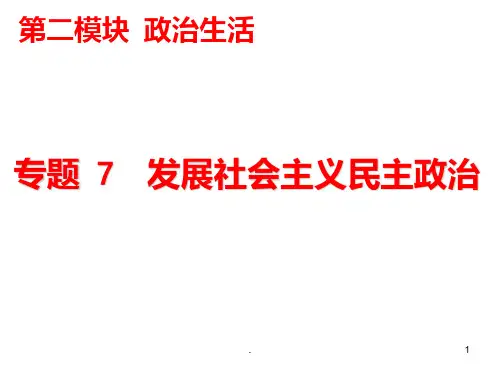 专题发展社会主义民主政治PPT课件