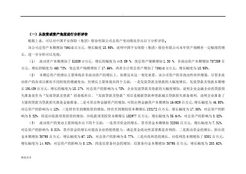 中国平安公司资产负债表分析