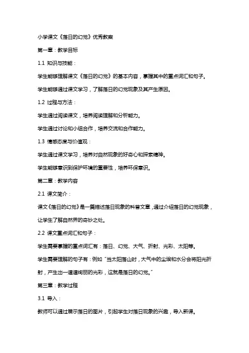 小学课文《落日的幻觉》教案