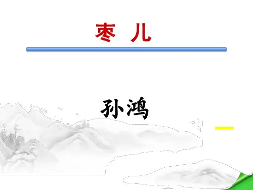 部编本人教版九年级语文下册第五单元19课《枣儿》教学课件