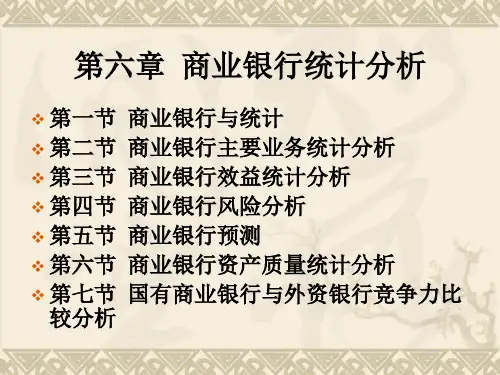 《金融统计分析》第六章商业银行统计分析.pptx