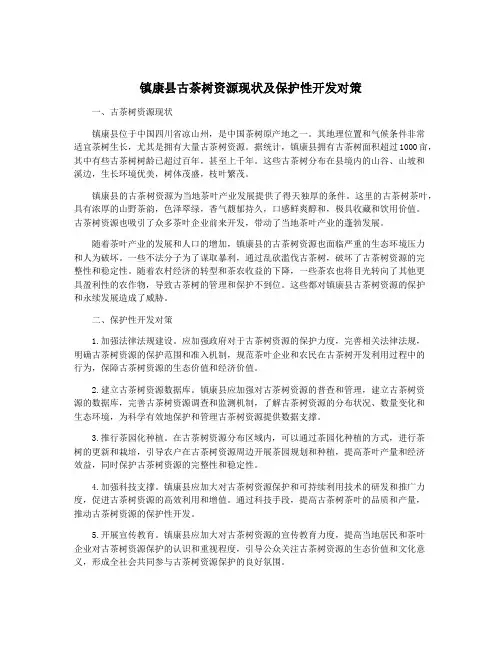 镇康县古茶树资源现状及保护性开发对策