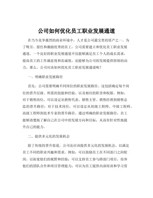 公司如何优化员工职业发展通道