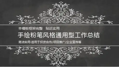 黑板粉笔手绘风格的工作总结模板精编PPT