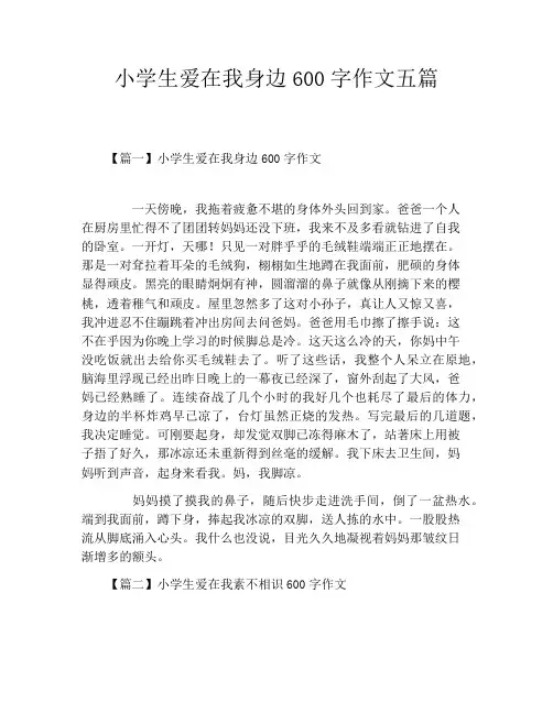 小学生爱在我身边600字作文五篇