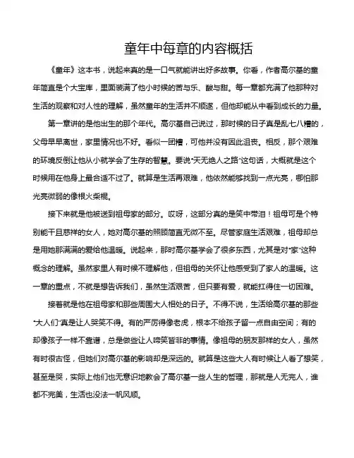 童年中每章的内容概括