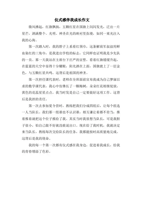 仪式感伴我成长作文