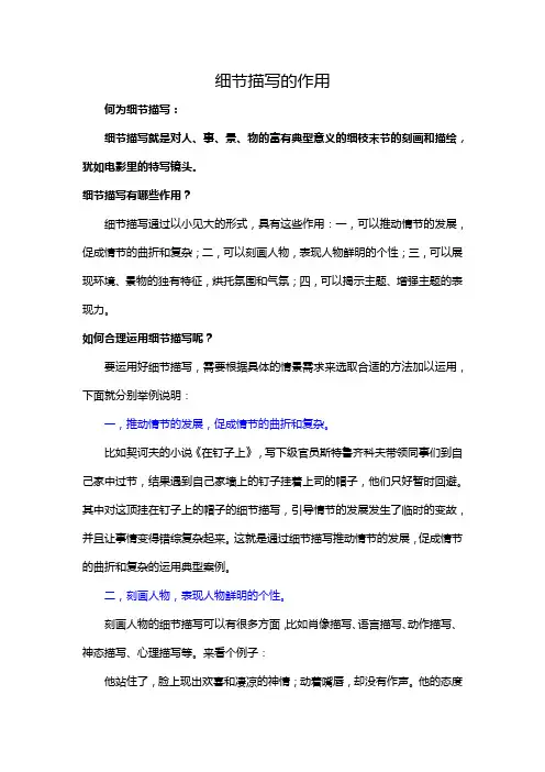 细节描写的作用