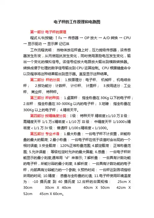 电子秤的工作原理和电路图