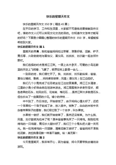 快乐的星期天作文350字（精选45篇）