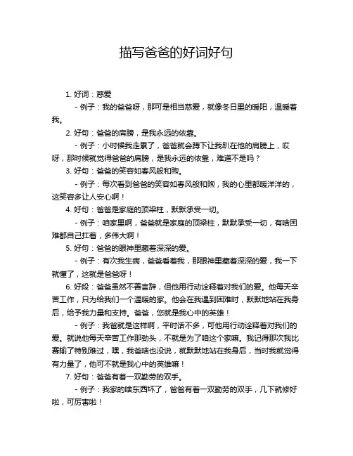 描写爸爸的好词好句