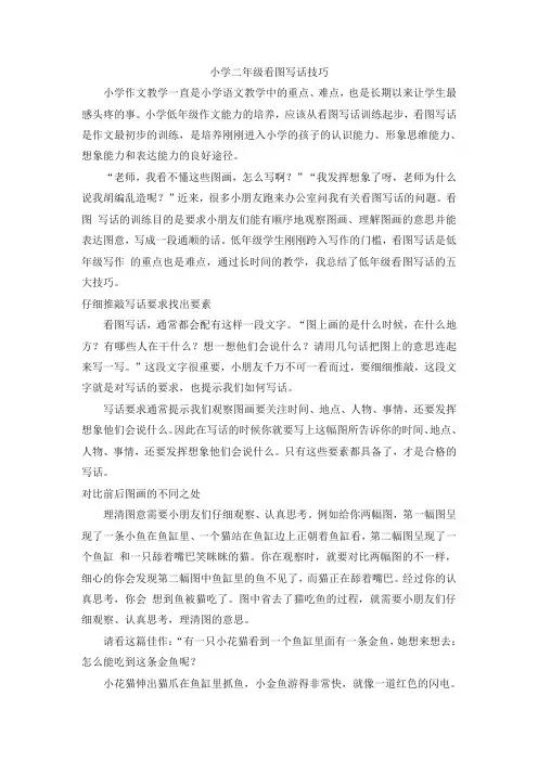 部编版二年级语文下册小学二年级看图写话技巧【优选】