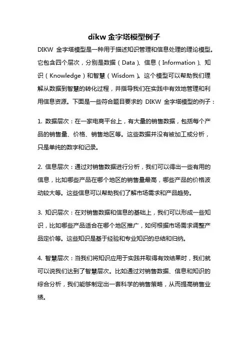 dikw金字塔模型例子