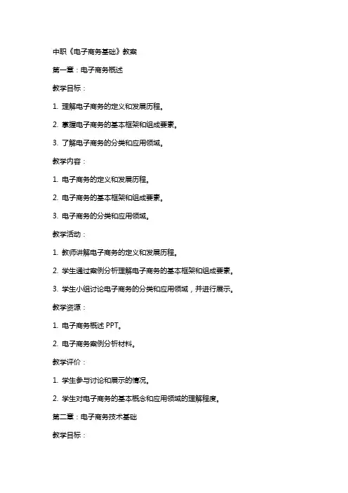 中职《电子商务基础》教案
