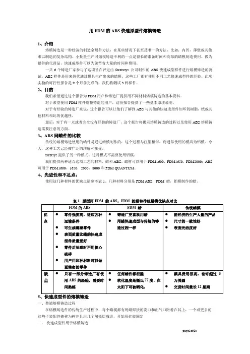 ABS熔模铸造