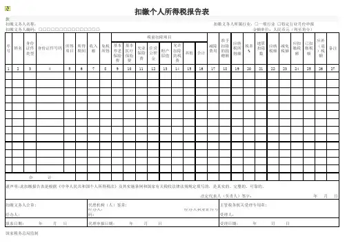 扣缴个人所得税报告表