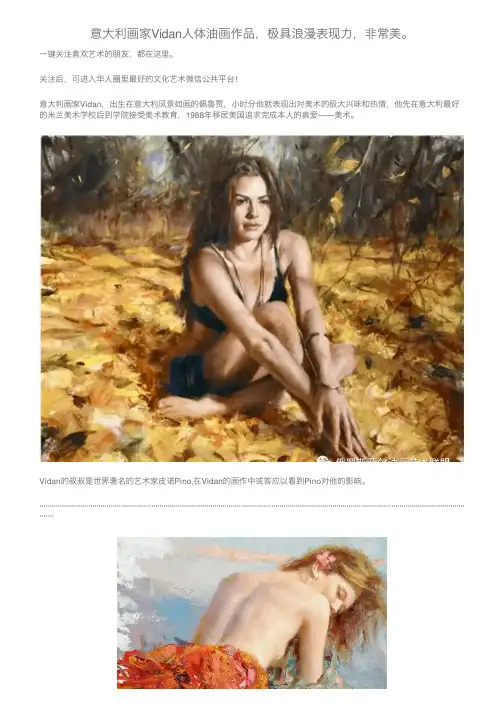 意大利画家Vidan人体油画作品，极具浪漫表现力，非常美。