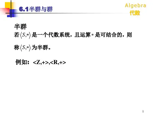 6几个典型的代数系统PPT课件