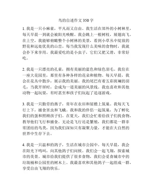 鸟的自述作文350字